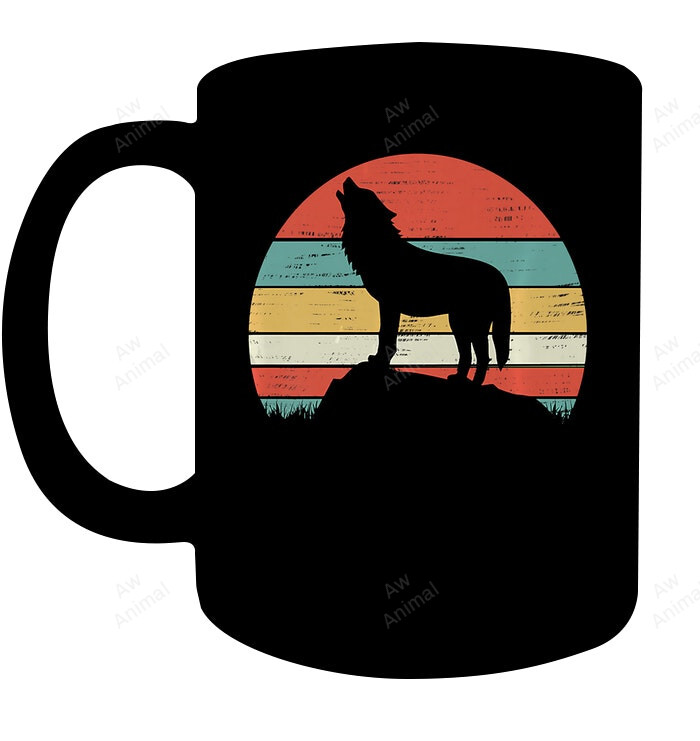 Wolf Howling Vintage Mug