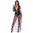 Women's Long Dress Lace Embroidered Evening Sleeve Evening Dresses