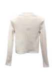 Gold Buckle Ice Silk Slim Fit Stretch Knitted Cardigan V-neck Coat Women