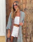 Autumn Three-quarter Sleeve Vintage Printed Knitted Cardigan Women's Sweater
