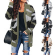 Autumn Sweater Women's Camouflage Mid-length Knitted Cardigan