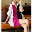Autumn Europe Women 's Knitted Stitching Shirt Loose Casual Trendy Cardigan