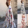 Women's Clothing Exposed Back Printed Large Swing Sleeveless Camisole Dress Summer Long Dresses