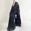 Winter Fashion Women's Pants Low Waist Printed Multi-pocket Metal Buckle Strap Design Woven Bottoms