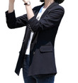 Women's Small Suit Jacket Korean Style Slim Double-breasted Solid Color Blazers