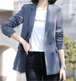 Women's Small Suit Jacket Korean Style Slim Double-breasted Solid Color Blazers