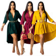 Solid Color Irregular Hem Sexy Fashion Women's Dress Casual Dresses