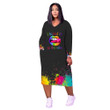 Plus Size Women's Fashion Casual Positioning Print Dress Casual Dresses