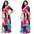 Standard Size Sexy Super Popular Digital Printing Fashion Style Large Swing Dress Floral Dresses