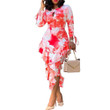 Spring Commuter Printed Ruffled Office Lady Sheath Skirt Floral Dresses