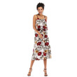 Women's Printing Slip Dress Backless Chiffon Floral Dresses