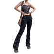 Trendy Cool Hot Girl Low Waist Zipper Straight Slimming Jeans Autumn Trousers