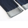 Retro Curling Jeans Dark Blue High Waist Slimming High-rise Baggy Straight Trousers Women