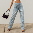 Jeans For Women Trendy High Waist Wash Ripped Trousers