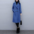 Woolen Coat Women's Mid-length Korean Solid Color Double-breasted Fashion