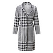 Long Sleeve Suit Collar Loose Plaid Wool Coat