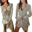 Fashion Women's Wear Tied Slim Fit Long Sleeve Sequined High-end Casual Shirt Blouses