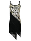 Womens Sequin Bead Strap Tassel Dress Vintage Sequined