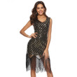 Summer Women's Tassel Sequins Solid Color Sexy Dress Party