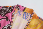 Summer Printed V-neck Midi Skirt Pleated Waist Tight Dress Evening Dresses
