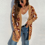 Women's Knitwear Long Leopard Print Sweater Cardigan For Women