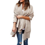 Knitwear Loose Large Size Double Pocket Irregular Lapel Sweater Cardigan