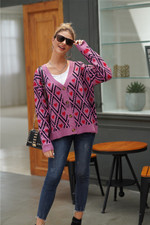 Valentine's Day Heart Knitted Cardigan Temperament Commute Breasted Winter Women's Sweater Women