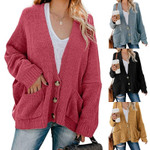 Cardigan Sweater Women's Long Sleeve Loose Knitted Coat