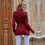 Knitted Coat Women's Loose V-neck Cardigan Waist-controlled Lace-up