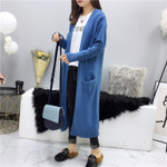 Guest Hot Push Mid-length V-neck Knitted Cardigan Women's Lazy Sweater Coat Large Size