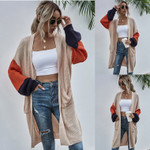 Contrast Color Sweater Women's Matching Cardigan