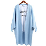 Women's Mid-length Batwing Sleeve Sweater Coat Loose Oversized Knitted Cardigan