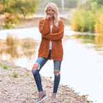 Women's Long-sleeved Mid-length Large Twisted String Cardigan