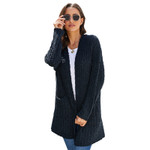 Women's Mid-length Knitted Cardigan Jacket Long-sleeved Super Soft Sweater