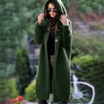 Fashionable Women's Autumn Long Coat Sweater Knitted Cardigan
