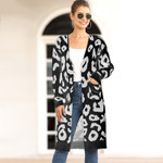 Women's Long Leopard Print Sweaters Cardigan