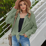 Early Autumn Women's Clothing Long Solid Color Shirt Women Sleeve Sun Protection Thin Cardigan