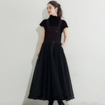 Women's Dress Sweet Elegance Suspender Mesh Stitching Long Long Dresses