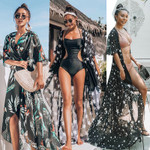 Women's Beach Dress Bikini Sun Protection Clothing Chiffon Long Dresses
