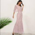 Women's Bohemian Dress Elegant Slant Shoulder Fishtail Gown Long Long Dresses