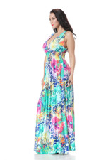 Bohemian Maxi Plus-sized Plus Size Dress Beach Vacation Summer Long Dresses