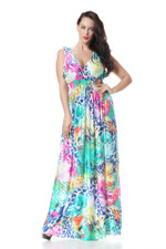 Bohemian Maxi Plus-sized Plus Size Dress Beach Vacation Summer Long Dresses