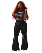 Fashion Wide-leg Stretch Flared Pants Women's Casual Trousers Bottoms