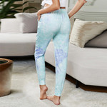 Tie-dyed Cropped Pajama Pants Women's Outer Wear High Waist Lace-up Tapered Casual Bottoms