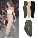 Kendall Personalized All-match Washed Cotton High Waist Drawstring Loose Casual Pants Neutral Overalls For Women Bottoms