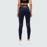 Yoga Pants High Waist Stitching Mesh Cross Fitness Sports Tights For Women Bottoms