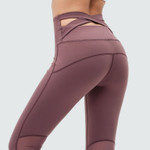 Yoga Pants High Waist Stitching Mesh Cross Fitness Sports Tights For Women Bottoms