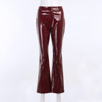 Slim-fit Trousers Women's Autumn Crocodile Pattern Slimming Loose Leather Pants Bottoms