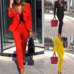 Small Suit Two-piece Women's Fashion Solid Color Leisure Blazers