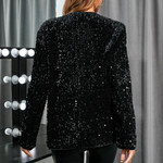 Women's Party Sequined Stage Clothing Winter Fashion V-neck Gathering Blazer